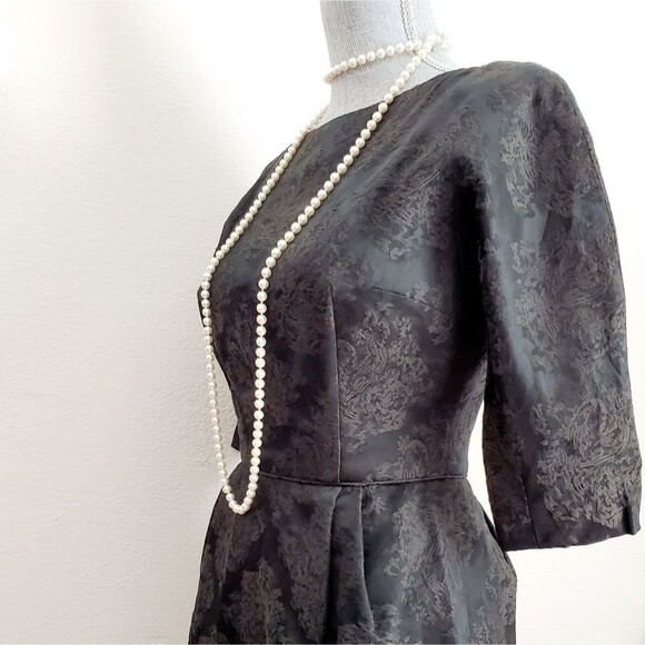 Vintage Handmade Boat Neck Black Dress from the 1950s - Small Size (Vintage) - Picture 3 of 8